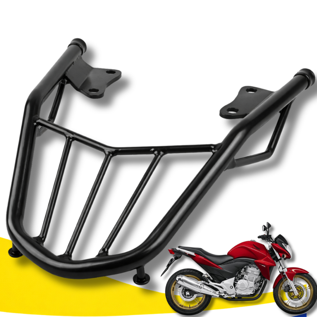 Bagageiro Preto Honda CB 300 2009 a 2015 Churrasqueira Reforçado Suporte Baú
