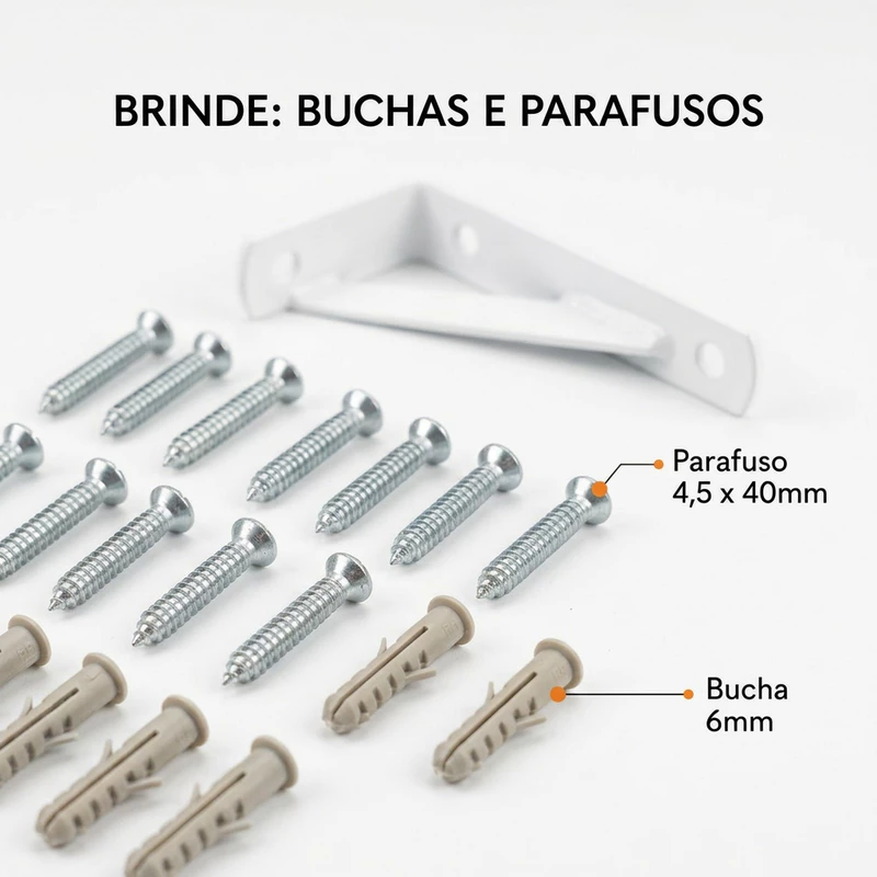 Mão Francesa Reforçada em Cantoneira Metálica Triangular para Prateleira — foto 4