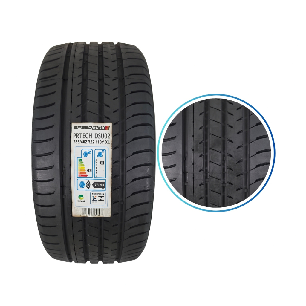 Pneu NOVO 285/40ZR22 110Y XL SPEEDMAX PRTECH DSU02 para SUVs e Caminhonetes Alta Performance