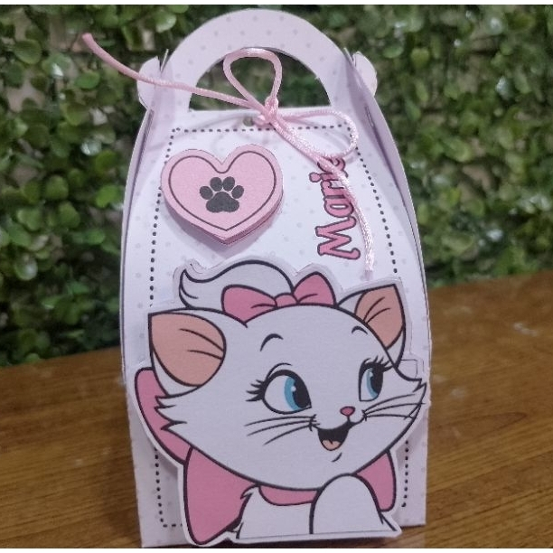 10 caixinhas ou kit Gatinha Marie Personalizado Delicado para Aniversário Infantil Gatinha rosa lembracinha