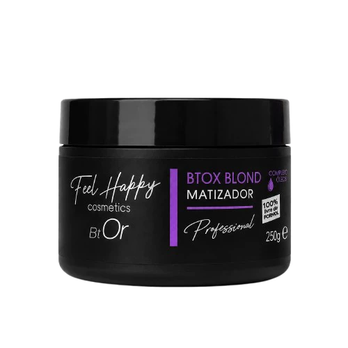 Mascara Capilar Anti Frizz BTox Orgânico Blond Loiro 250gr Feel Happy