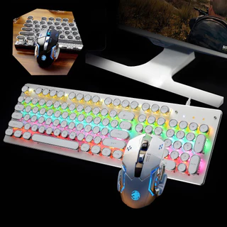 KIT Teclado 100% mecânico Punk Esports + mouse para jogos Um item obrigatório para os jogadores H7