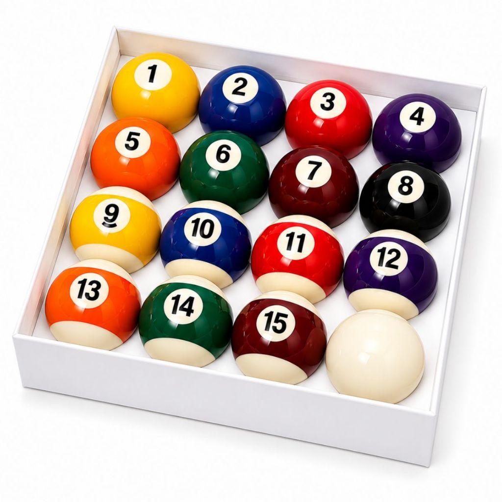 Jogo Bolas De Bilhar Sinuca 54mm Coloridas Numeradas e Branca 58mm