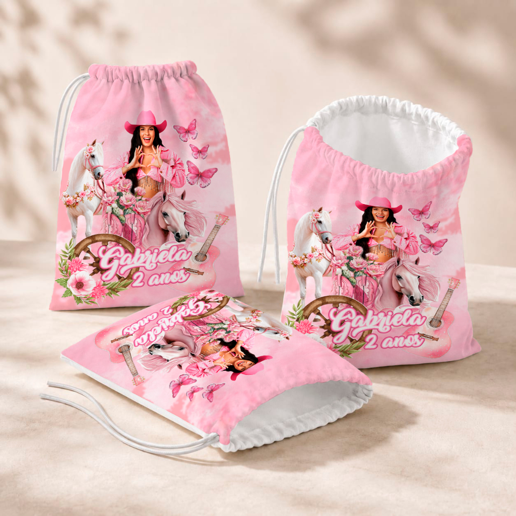 20 Sacolinhas Personalizada Festa Infantil 18x26 Aniversário Lembrancinha Ana Castela Rosa