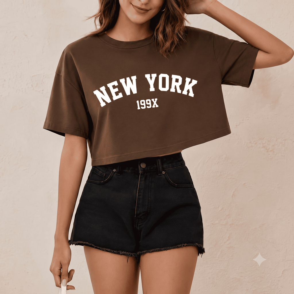Cropped Oversized Shirt Academia Malha Top Curto Algodão Streetwear Blusa Algodão Blusa Camiseta Feminina Basica Moda