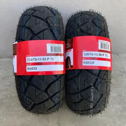 Par Pneu Nmax Kenda 120/70-13 + 130/70-13 Burgman Scooter Aro 13 Sem Câmara K6033