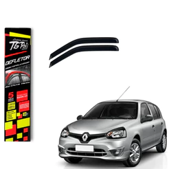 Calha de Chuva Renault Clio 2000 a 2016 TG Poli Defletor 4 portas Protetor Janelas Fumê