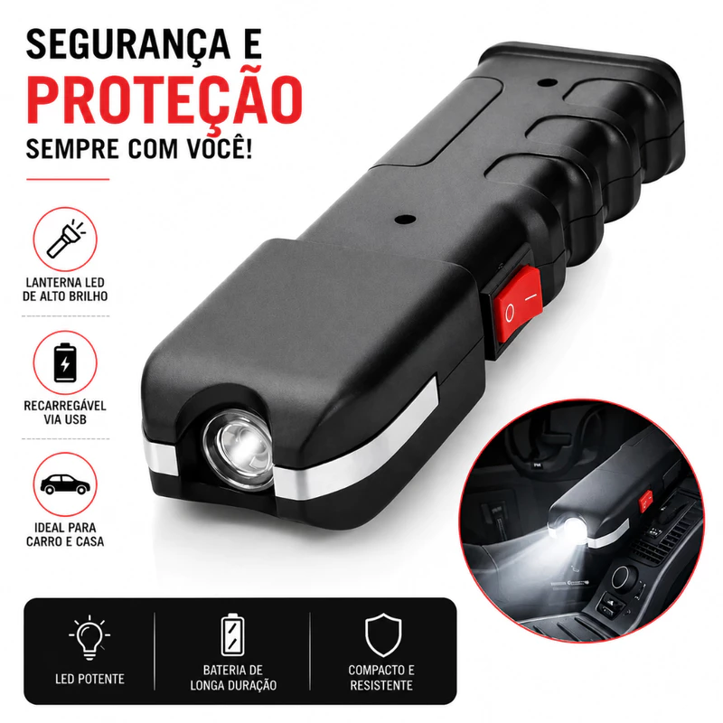Lanterna LED Recarregável Bivolt Portátil com Alta Luminosidade