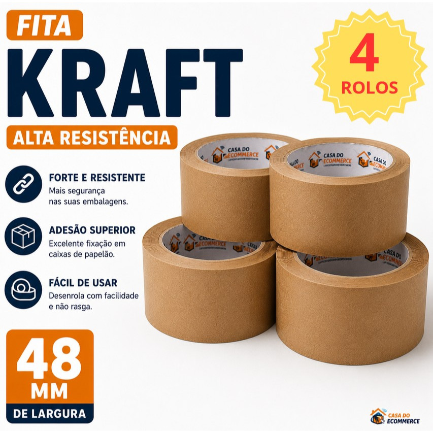 4 FITA KRAFT CREPADA MARROM * ALTA QUALIDADE *