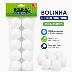 Kit 30 Bolinhas Plásticas Modelo Ping Pong Infantil Branca