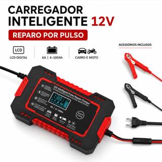 Carregador Reparador Pulso Inteligente Bateria 12V Auto Moto Proteção Completa Recupera Baterias Descarregadas