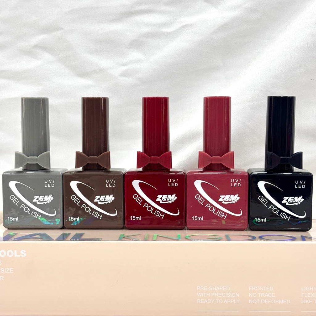Kitc/5 Esmalte em Gel com LAÇO 15g Tons Colorido Brilhante Zem Nail Arte HM-0741