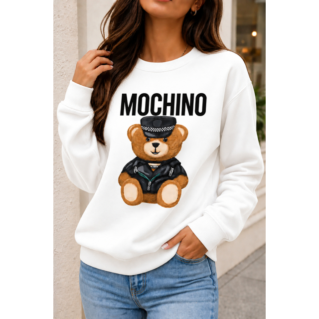 BLUSA DE FRIO FEMININA MOLETOM MOCHINO ESTILOSO CAIMENTO PERFEITO VÁRIAS CORES FLANELADO 100% ALGODÃO ENVIO 24H