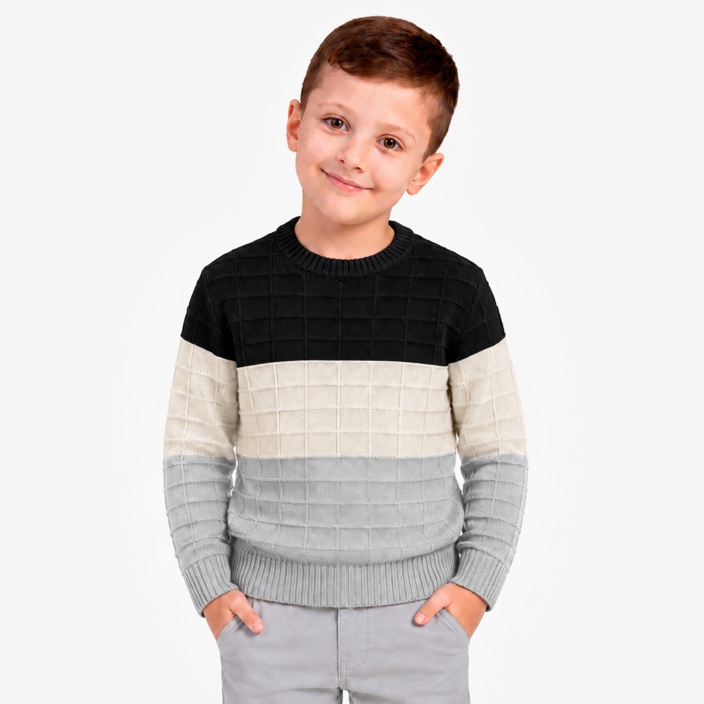 Sueter Infantil Masculino De Lã Tendência Inverno Quentinho