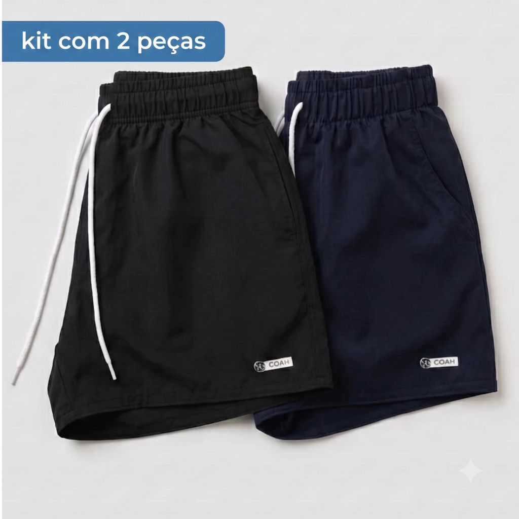 Kit 2 Bermuda Tactel Infantil e Juvenil Menino Shorts Adolescente Com Elastano Praia