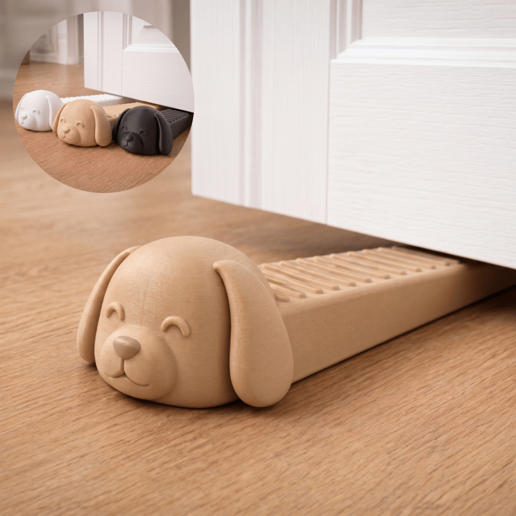 Trava Porta Cachorrinho Decorativa Antiderrapante  –  Cunha Calço Segurança para Portas, Ideal Pets e Crianças