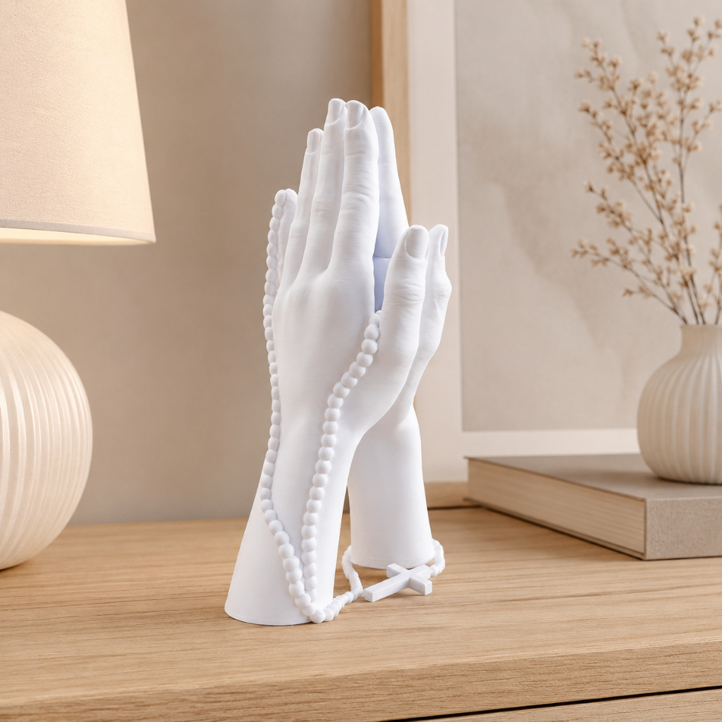 Kit Decorativo MÃOS ORANDO REZANDO - Religiosa Católica Fé Decoração Cristã casa altar cantinho da oração Design moderno