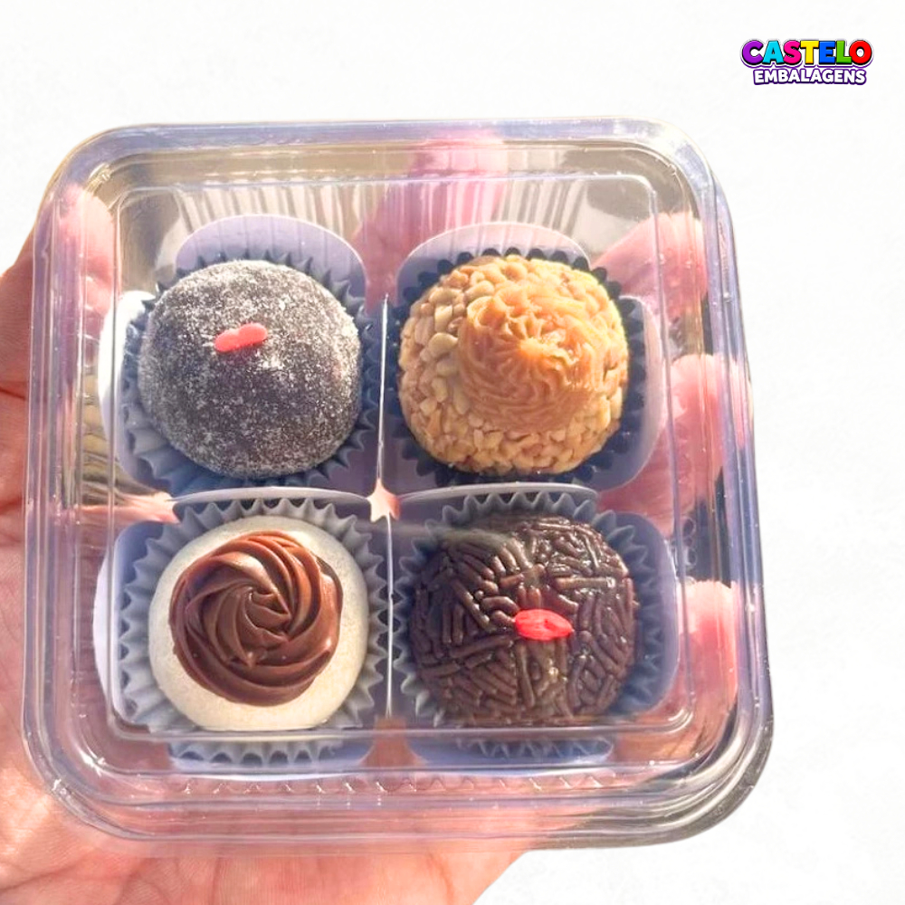 Embalagem Para Bolo Doces Sobremesa 125 ML Tortas - Mini Doce Quadrado COM 50 / 100 / 300 UNIDADES — imagem 2 de 2