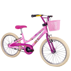 Bicicleta Infantil Aro 20 Princesas Disney C/ Cestinho Freios V-Brake - Nathor suporta até 70kg C/pezinho de apoio