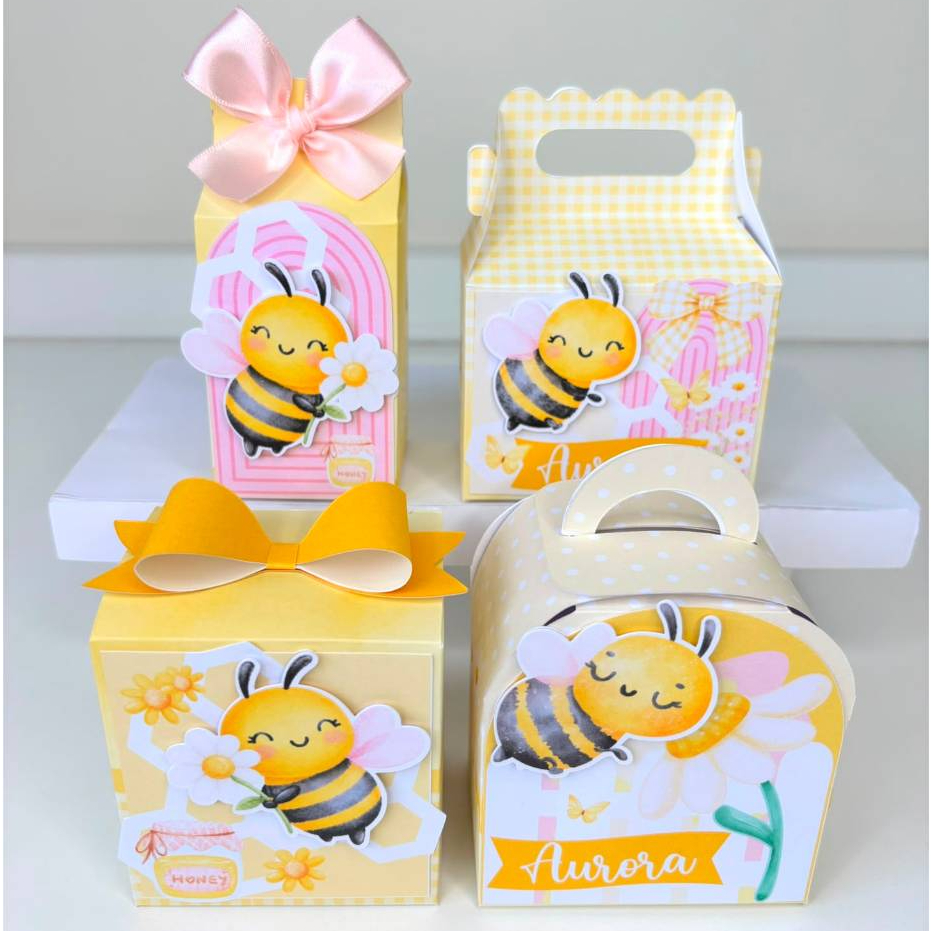 Kit Festa Abelhinha | Lembrancinhas | Festa Abelha | Aniversário | Personalizados | Caixinhas | Kits prontos