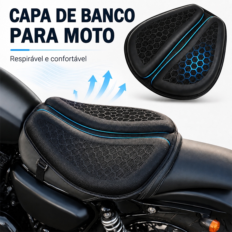 Almofada de gel universal para motocicleta, respirável com absorção de choque, garante conforto em pilotagens longas
