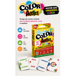 Jogo de Cartas Color Addict Copag 110 Cartas Jogo Rápido Estratégia Família 2+ Jogadores