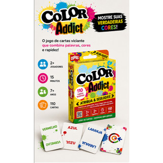 Jogo de Cartas Color Addict Copag 110 Cartas Jogo Rápido Estratégia Família 2+ Jogadores
