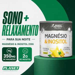 Magnésio e Inositol com Melatonina e Taurina BodyAction 210g Original Auxilia Sono e Relaxamento