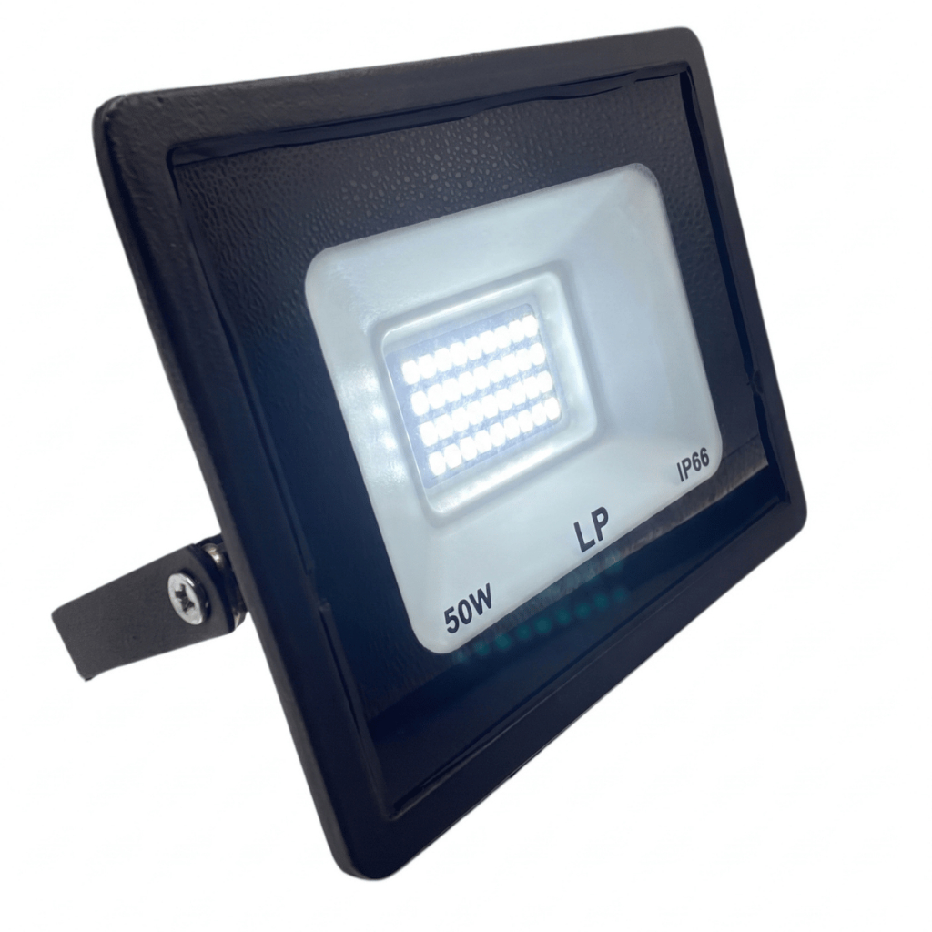 Refletor LED 50W IP66 6500K Branco Frio Bivolt Econômico Holofote Externo Jardim Muro Fachada Residencial