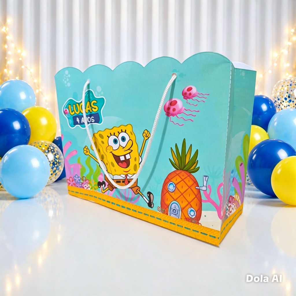 Sacolinha Surpresa Bob Esponja Personalizado  Lembrancinha Aniversário Festa Infantil