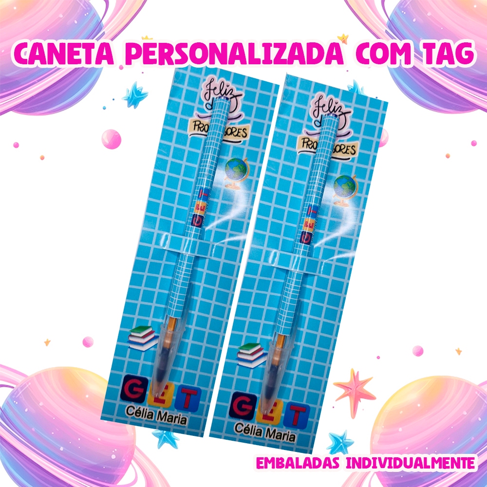 Caneta Personalizada com nome + frase Canetas Personalizada  - Cartão + caneta personalizado