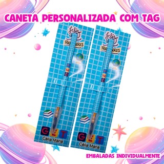 Caneta Personalizada com nome + frase Canetas Personalizada  - Cartão + caneta personalizado