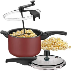 Panela de Pressão e Pipoqueira 4,5L Tramontina Vancouver Vermelha Com Revestimento Antiaderente