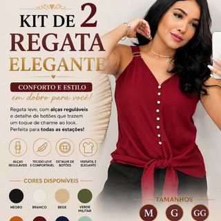 Kit 2 Blusa Feminina Duna com Modelagem Soltinha e Confortável,com Regulagem