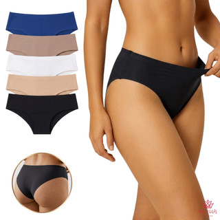 Kit 5/3/2 Calcinhas Tanga Cós Alto Sem Costura Não Marca Corte Laser 5cm