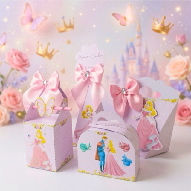KIT CAIXA BELA ADORMECIDA PERSONALIZADO/Lembrancinha de festa/ ANIVERSÁRIO + BRINDE