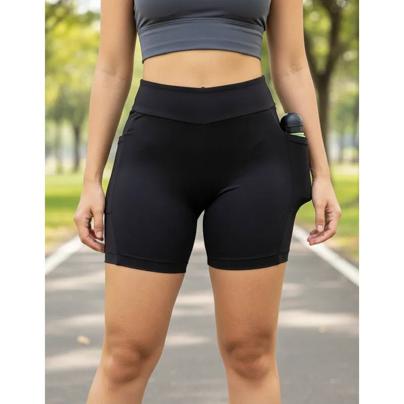 bermuda Bolso Para Corrida, Caminhada Academia Feminina Compressão