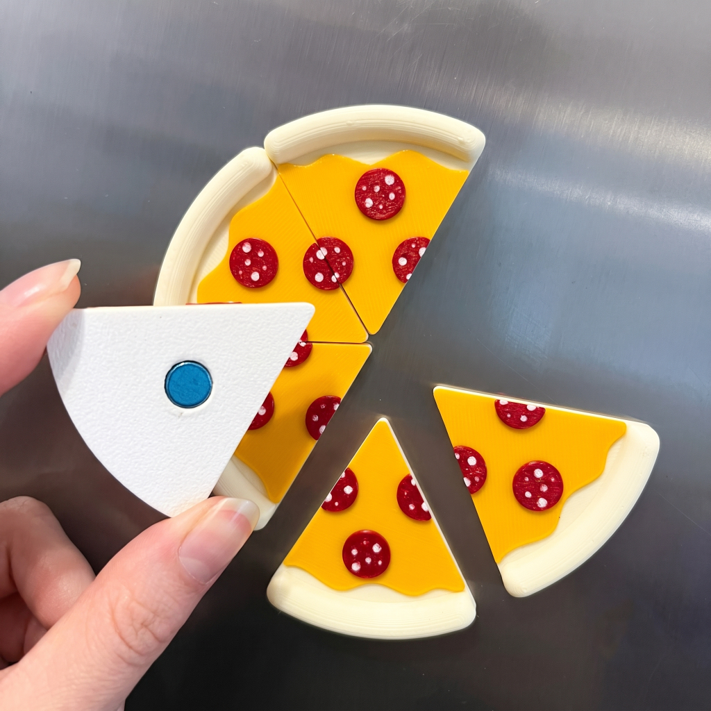 Kit 6 Peças Imã de Geladeira Pizza Divertido Decorativo Presente Criativo Enfeite Cozinha Decoração Gourmet