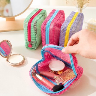 Necessaire Maquiagem Pequena Telada com Alça Bolsa Organizadora Feminina para Viagem