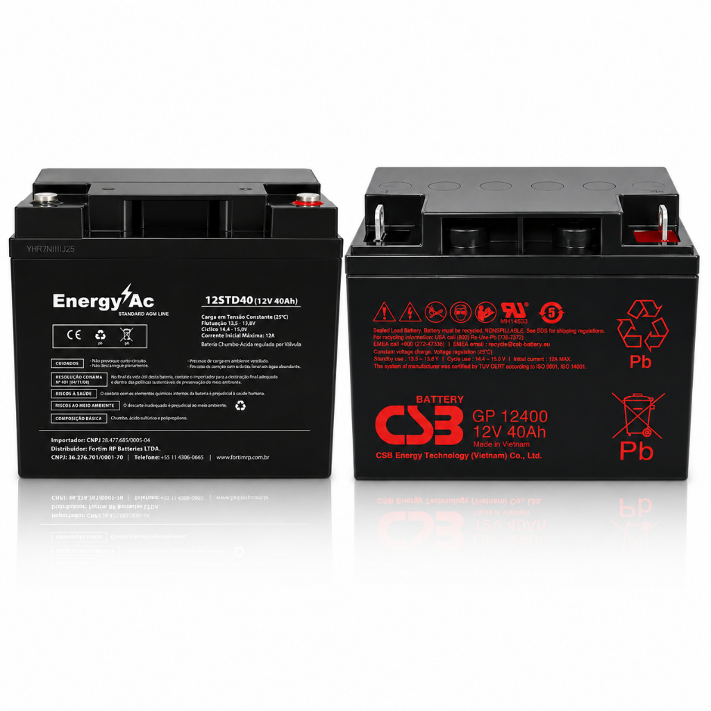 B@teria12v40ah Nobreak, Sistemas de Alarme, Cerca Elétrica, Iluminação de Emergência