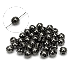 Conta ABS 8mm Ônix com Furo Passante Lisa para Confecção de Bijuterias e Acessórios