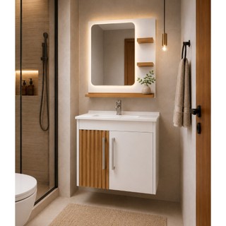 Conjunto Gabinete C/ Espleheira P/ Banheiro Iris 60Cm