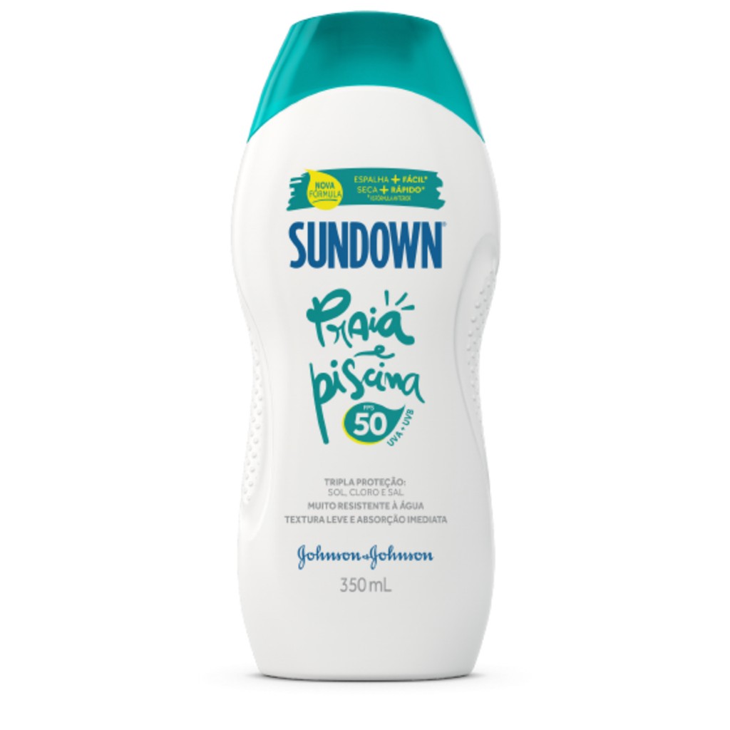 Protetor Solar Corpo e Rosto SUNDOWN® Praia e Piscina FPS 50, 350mL