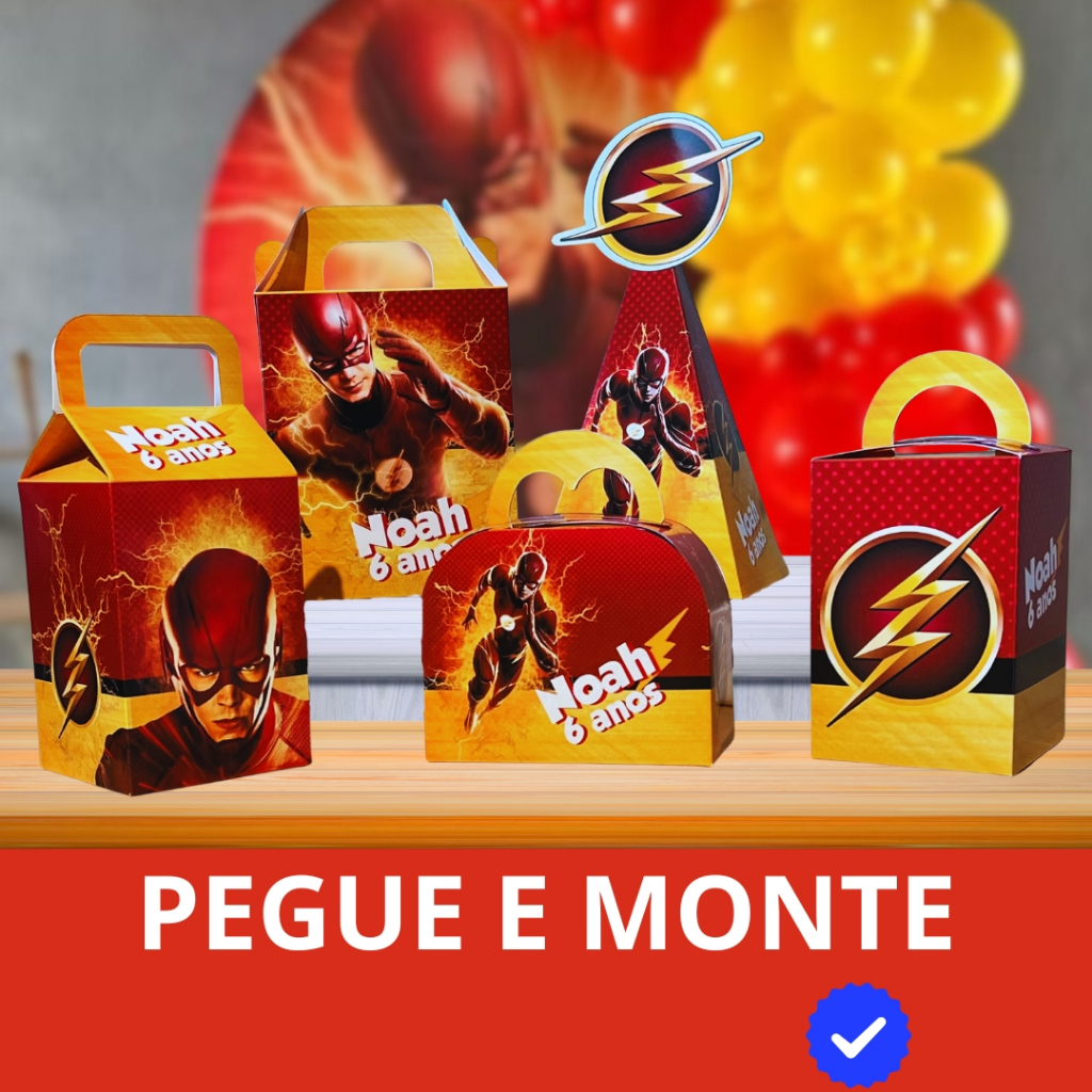 Caixinha Lembrancinha The Flash Personalizada Kit 10 a 50 und Festa Aniversário Mimo para Doces