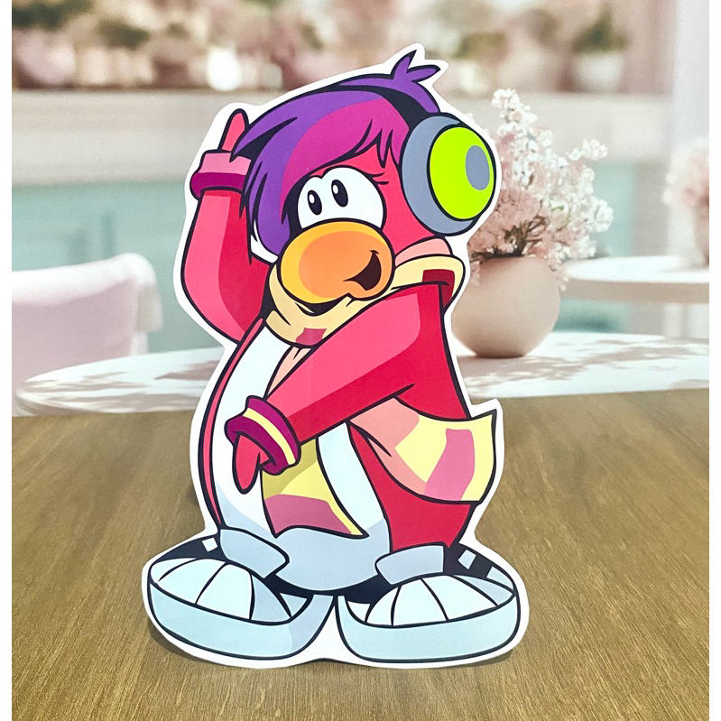 4 totens/porta docinhos de lembrancinha decoração de mesa 24cm club penguin