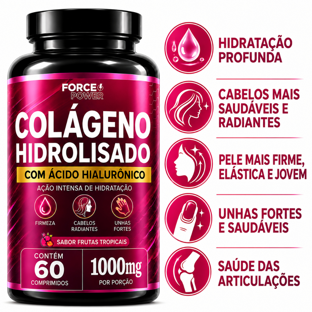 Colageno Hidrolisado Feminino Original Cabelo Pele e Unhas +