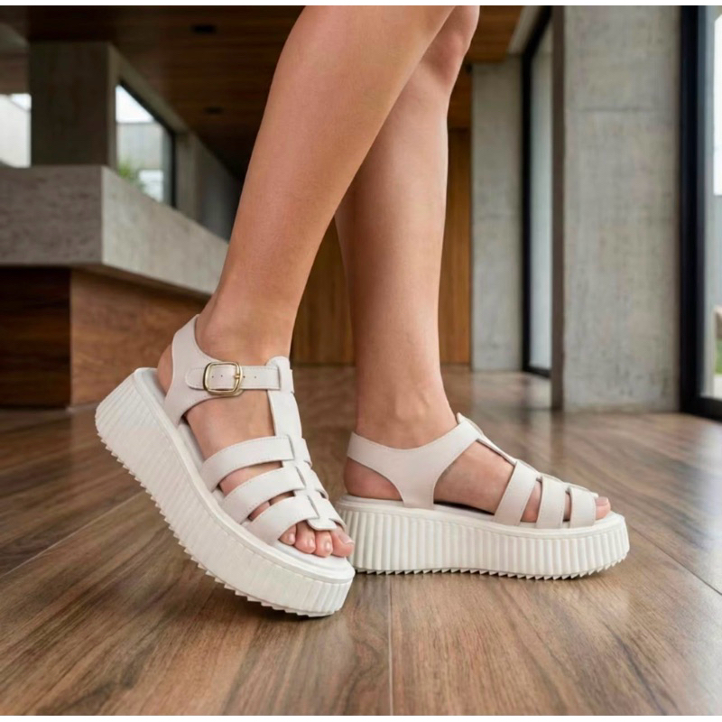 Sandália Feminina Flatform Pescador Tratorada Plataforma Confortável Tendência Blogueira Novidades 18040