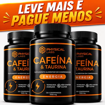 Cafeína com Taurina Termogênico Acelera o Metabolismo ,Energia, Foco, Desempenho Físico e Pré Treino