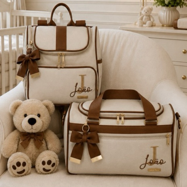 kit bolsa maternidade Mala Baú e Mochila Personalizada