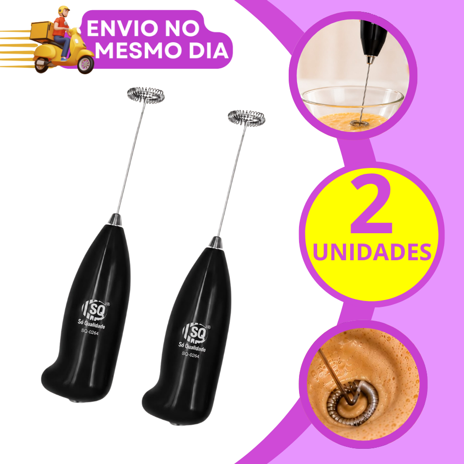 KIT 1/2/3 Misturador Mixer Portatil Manual Eletrico Mini Batedor de Bebidas Café Leite Ovos Cappuccino Creme Espuma
